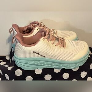 OrthoComfoot Women's Cream & Blush Platform Sneakers with Mint Sole size 42/11.5